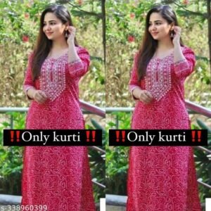 Jivika Voguish Kurtis - Rayon Printed,Embroidered