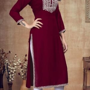 Charvi Alluring Kurtis - Rayon Embroidered